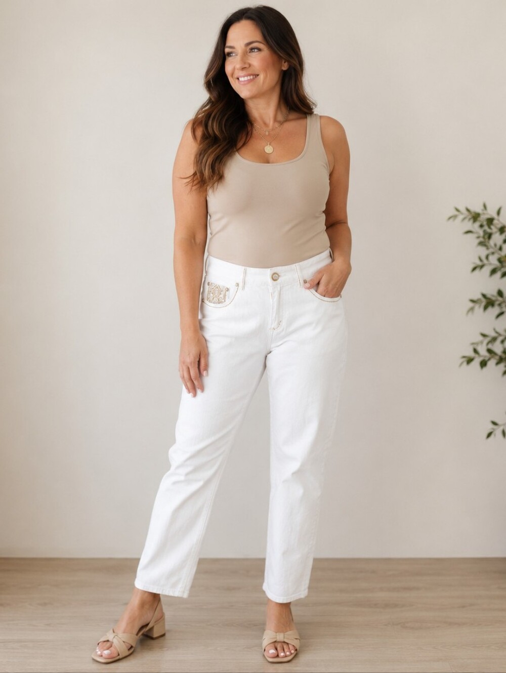 One 5 One White Rhinestone Embroidered Bling Jeans Size 12 Sparkly Y2K Denim